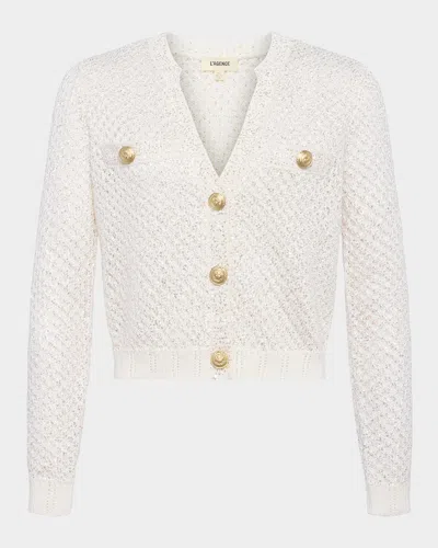 L AGENCE BLANCA SEQUINED CROPPED CARDIGAN