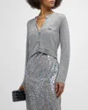 L AGENCE BLANCA SEQUINED CROPPED CARDIGAN