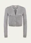 L AGENCE BLANCA SEQUINED CROPPED CARDIGAN