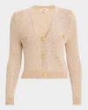L Agence Blanca Sequined Knit Cardigan