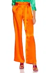 L Agence Bobby Silk Paperbag Pant In Orange In Orange