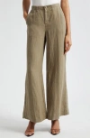 L Agence Brie Linen Pant In Covert Green