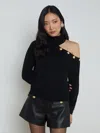 L Agence Nica Scoop-neck Tank Bodysuit In Black/gold