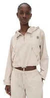 L Agence Bronwyn Crop Windbreaker Cement In Neutral