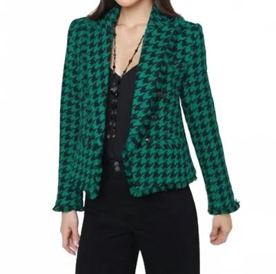 L Agence Brooke Blazer In Green Black Houndstooth