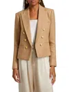 L Agence Brooke Double-breasted Cropped Blazer In Multi