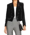 L AGENCE BROOKE DOUBLE BREASTED CROP BLAZER IN BLACK