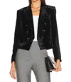 L Agence Brooke Double Breasted Crop Blazer In Black In Black