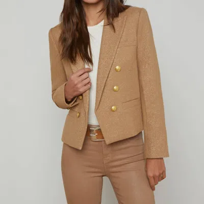 L'agence Brooke Double-breasted Cropped Blazer In Multi