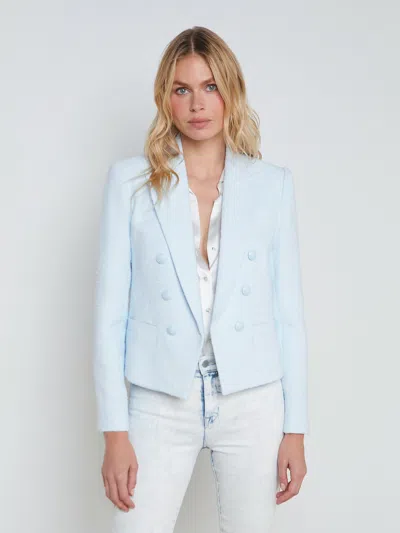 L Agence Brooke Open-front Blazer In Ice Water