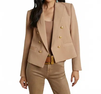 L Agence Brooke Open Front Blazer In Cappuccino/sketch Chain In Brown