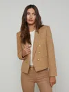 L'agence Brooke Open-front Blazer In Latte/gold