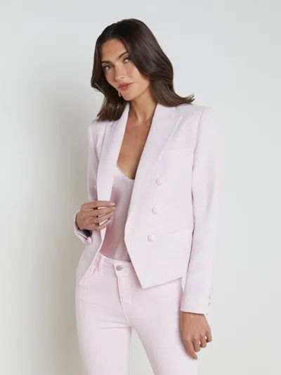 L Agence Brooke Open-front Blazer In Lilac Snow/sketch Chain