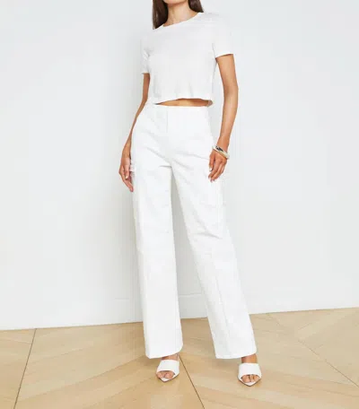 L Agence Brooklyn Utility Pant In White