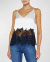 L Agence Bryna Silk Lace Camisole In Whiteblack