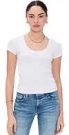 L Agence Brynlee Short Sleeve Scoop Neck Tee White In White