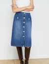 L Agence Landry Denim Skirt In Multi