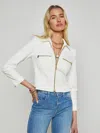 L Agence Calianna Zip Front Shacket In White