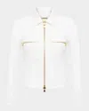 L Agence Calianna Zip-front Shacket In White