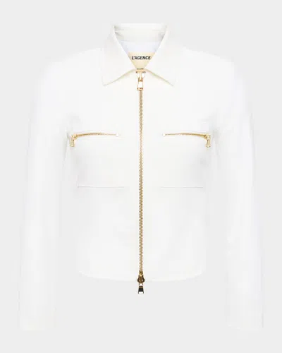 L Agence Calianna Zip-front Shacket In White