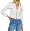 L Agence Calianna Zip Front Shacket In White In White
