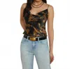 L Agence Calista Cowl Neck Cami In Black Multi In Black