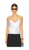 L Agence Calista Cowl-neck Tank Top In White