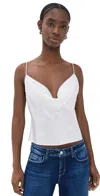 L Agence Calista Cowl-neck Silk Camisole In White