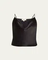 L Agence Jane V-neck Spaghetti-strap Silk Tank In Black