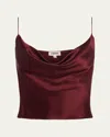 L Agence L'agence Calista Cowl Neck Silk Camisole In Dark Wine