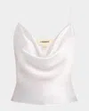 L Agence Calista Cowl-neck Silk Camisole In White