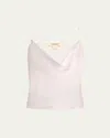 L Agence Calista Cowl-neck Silk Camisole In White