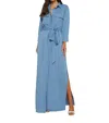L Agence Cameron Linen-blend Shirt Dress In Blue