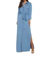L Agence Cameron Linen-blend Shirt Dress In Blue