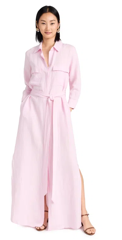 L Agence Cameron Long Shirt Dress Lilac Snow