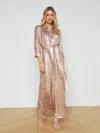 L Agence Cameron Sequinned Shirt Dress In Beige Sequin