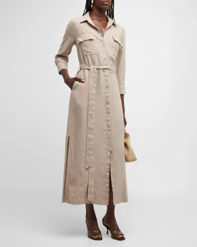 L Agence Cameron Shirt Dress In Dune In Neutral