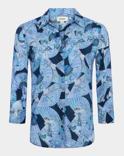 L AGENCE CAMILLE BUTTON-FRONT BLOUSE