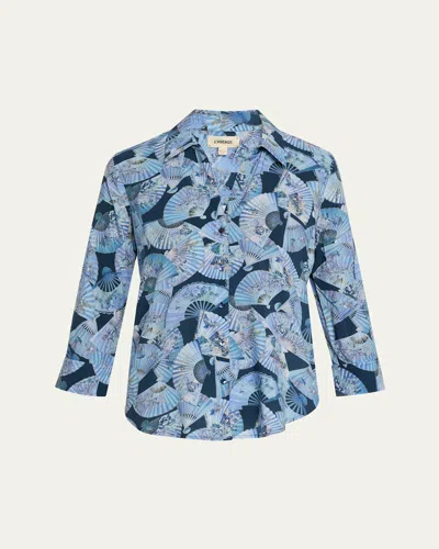 L AGENCE CAMILLE BUTTON-FRONT BLOUSE