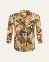 L Agence Camille Blouse In Ecru Multi Rococo Jungle