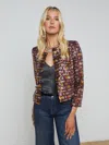 L Agence Caprina Sequin Jacket In Wisteria/desert Clay Sequin Stripe