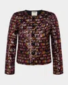 L Agence Caprina Sequin Jacket In Wisteriadesert Cly Sequin Stp