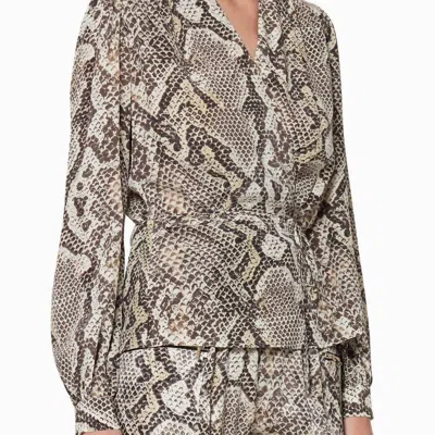 L Agence Cara Wrap Blouse In Grey