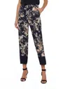 L Agence Carmina Cropped Trousers In Black Multi Tapestry/jungle Print In Black
