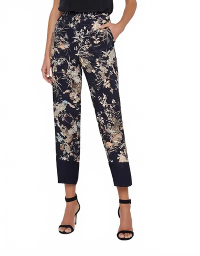L Agence Carmina Cropped Trousers In Black Multi Tapestry/jungle Print