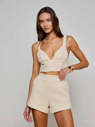L Agence Castalia Knit Bra Top In White