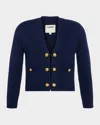 L'agence Catie Knit V-neck Blazer In Midnightgold