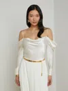 L Agence Cavallo Silk Top In Ivory