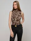 L Agence Ceci Sleeveless Turtleneck In Brown
