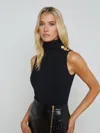 L Agence Ceci Sleeveless Turtleneck In Black
